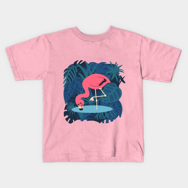 Flamingo Kids T-Shirt by Abbilaura